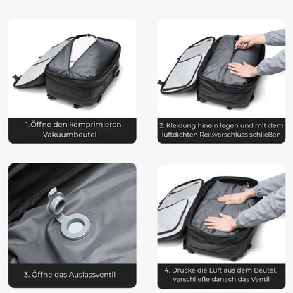 VACARO - Innovativer Reiserucksack für maximalen Platz