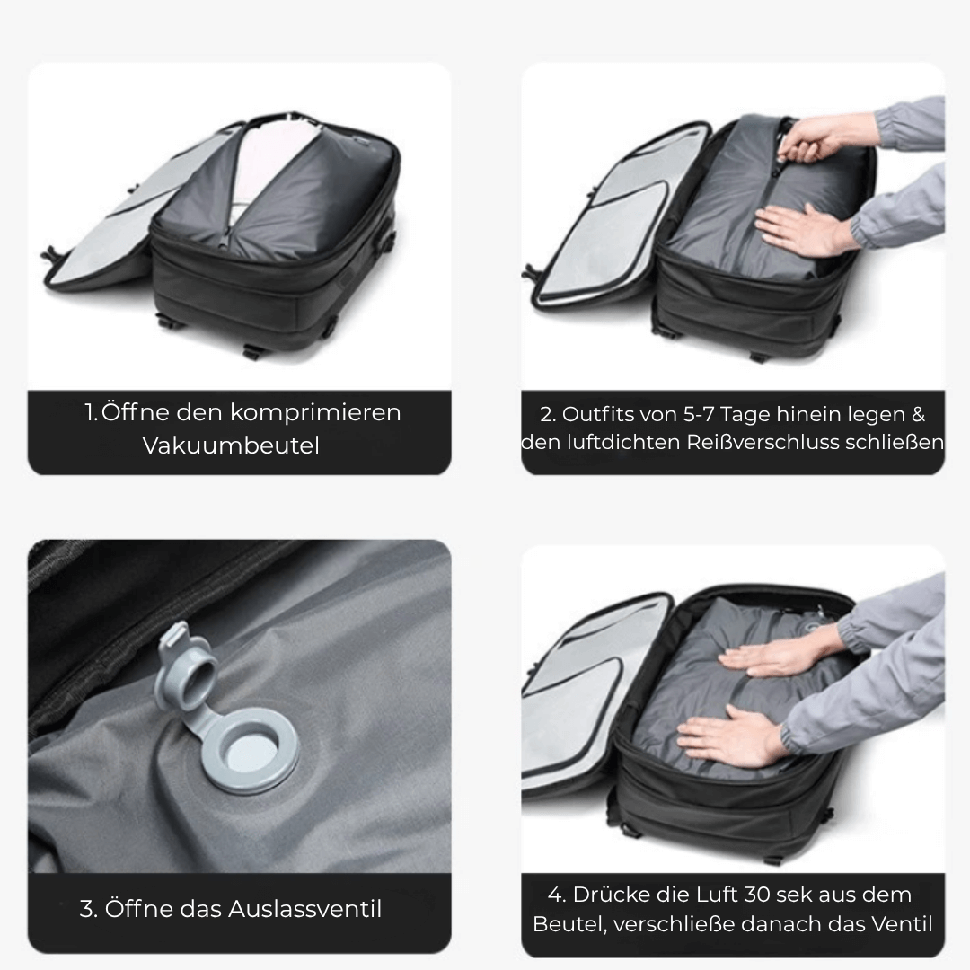 VACARO - Der Rucksack mit integrierter Vakuumtechnologie